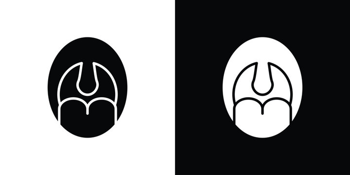 Tonsillitis icons flat design concept for graphics.