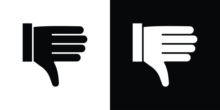 Thumb down icons flat design concept for graphics.