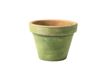 a green pot with a white background