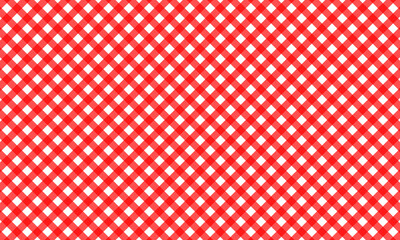 Red Gingham seamless pattern. Texture from rhombus/squares for - plaid, tablecloths, clothes, shirts, dresses, paper, bedding, blankets, quilts and other textile products. Vector illustration.