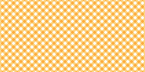 Orange Gingham seamless pattern. Texture from rhombus/squares for - plaid, tablecloths, clothes, shirts, dresses, paper, bedding, blankets, quilts and other textile products. Vector illustration.