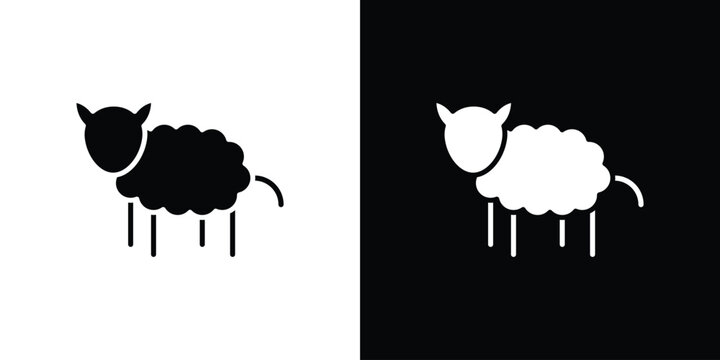 Sheep icons flat design concept for graphics.