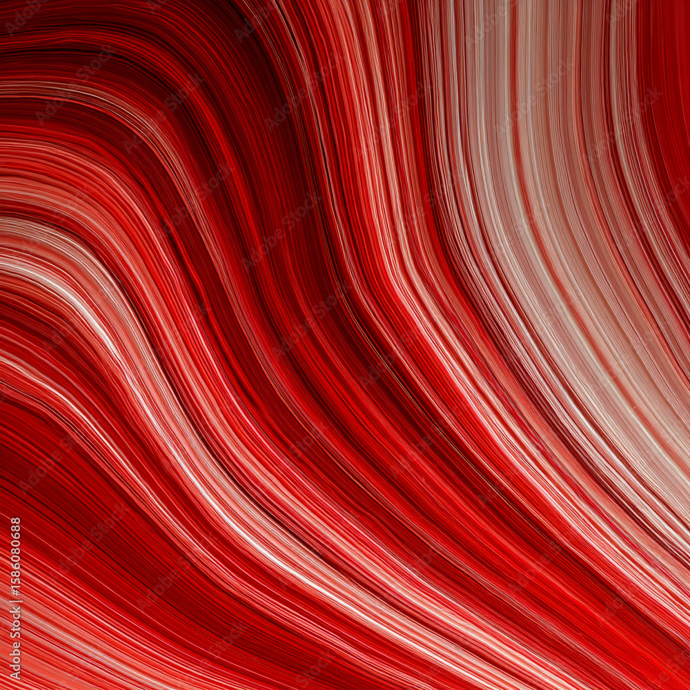 Aufkleber abstract red and white wavy lines creating a flowing, dynamic pattern design