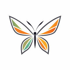 Obraz premium Abstract colorful butterfly logo design isolated on white background