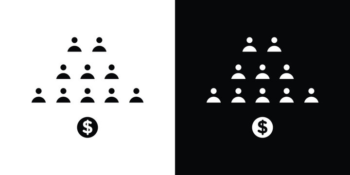 Ponzi scheme icons flat design concept for graphics.