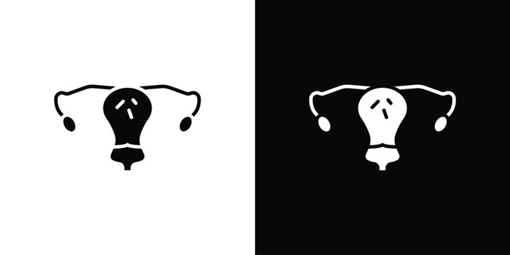 Pelvic inflammatory disease icons flat design concept for graphics.