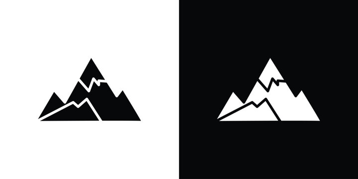 Mountain icons flat design concept for graphics.