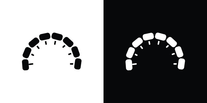 Lingual braces icons flat design concept for graphics.