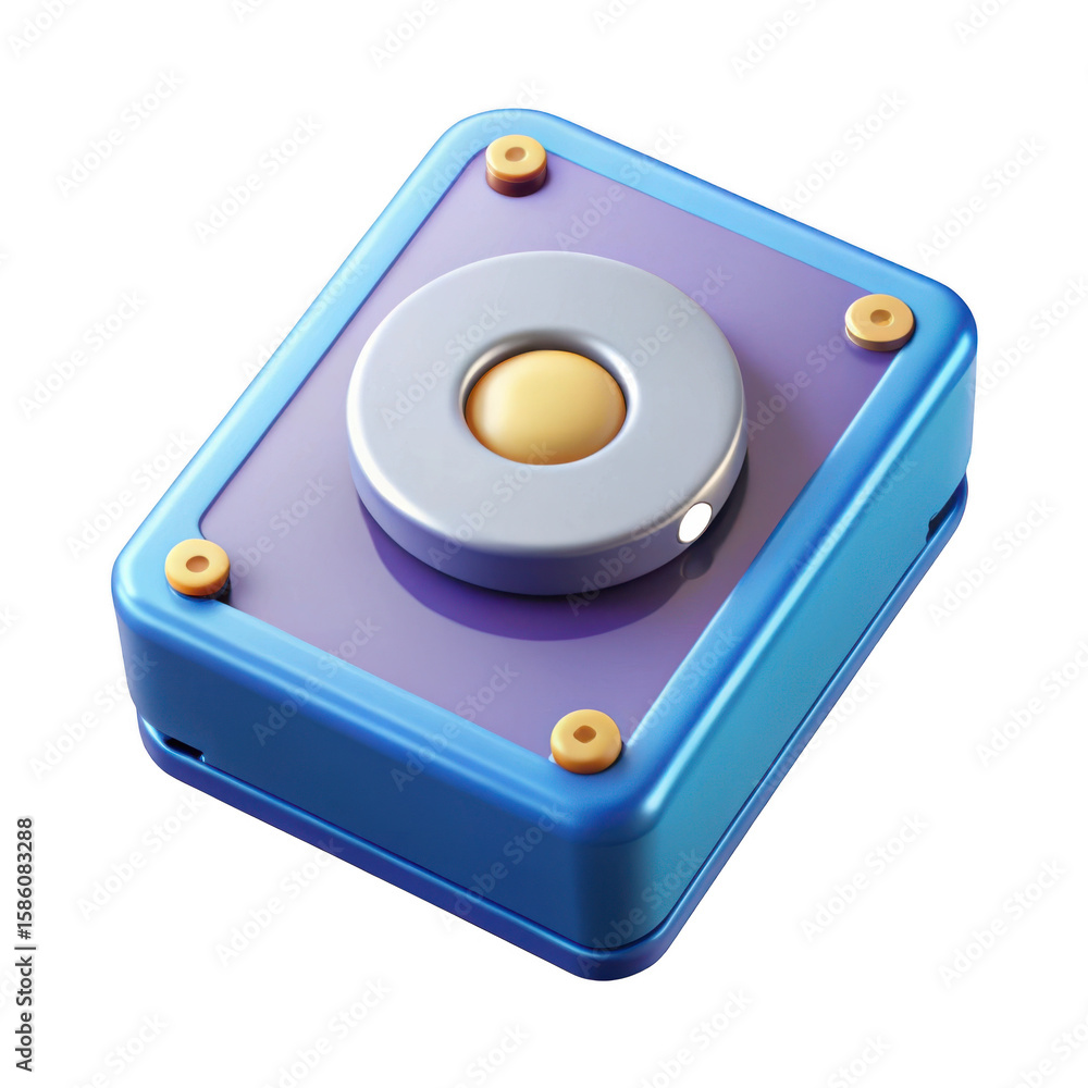 Poster stylized 3d rendering of a portable music player isolated on transparent background