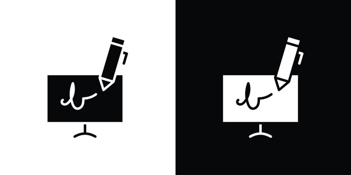 Electronic signature icons flat design concept for graphics.