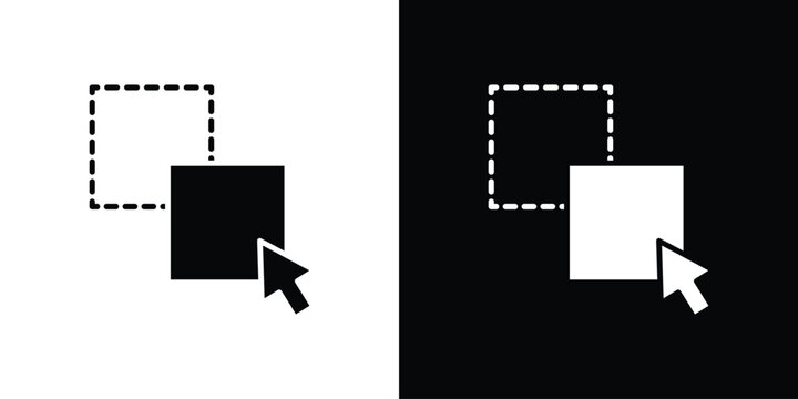 Drag and drop icons flat design concept for graphics.