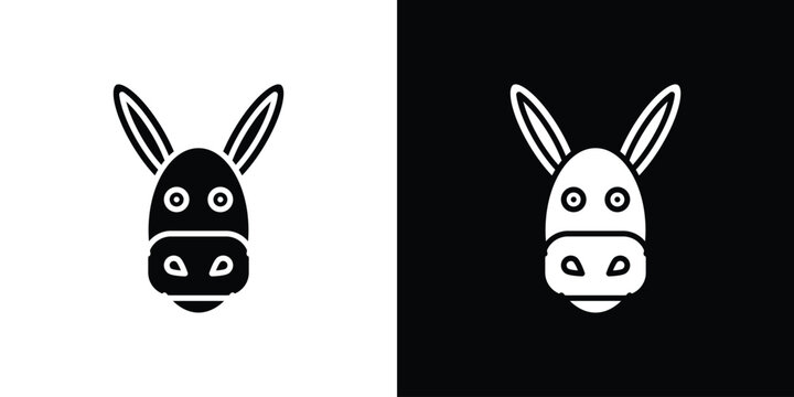 Donkey icons flat design concept for graphics.