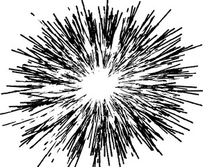 Naklejka premium Circular starburst explosion texture. Distressed uneven grunge background. Abstract illustration.