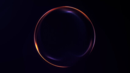 Minimal glowing sphere with elegant purple and orange rim light. Perfect for tech, science, or futuristic concepts.