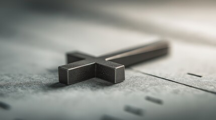 Minimalist Cross on Abstract Textured Background