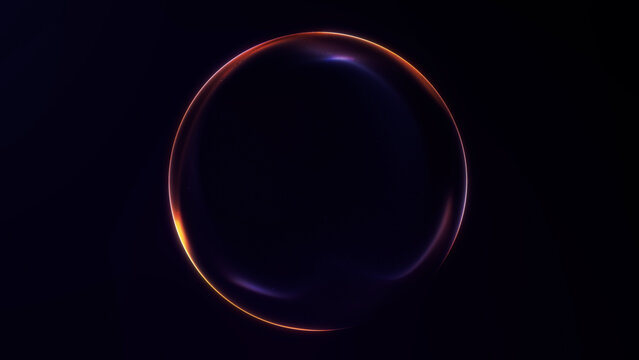 Minimal glowing sphere with elegant purple and orange rim light. Perfect for tech, science, or futuristic concepts.