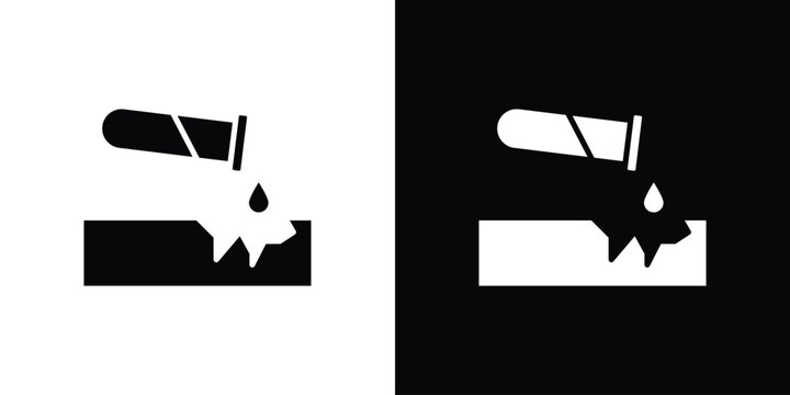 Corrosive substance icons flat design concept for graphics.