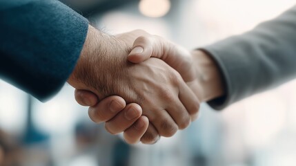 Two Hands Shaking for Business Agreement