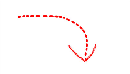 Hand drawn red arrow icon. Vector up arrow