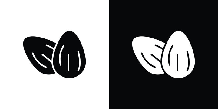 Almond icons flat design concept for graphics.