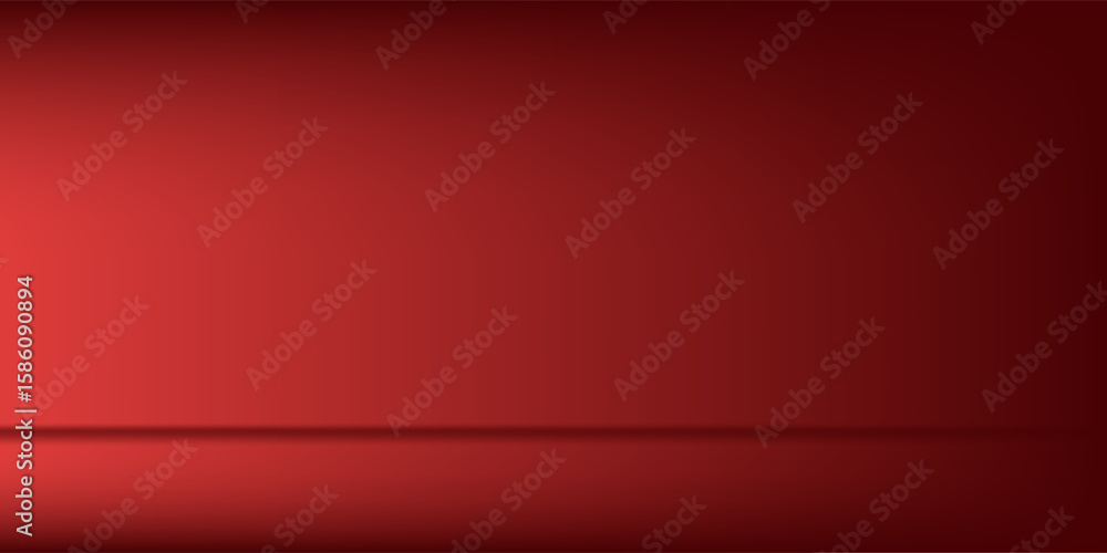 Poster red dark shade with light effect 3d room. background