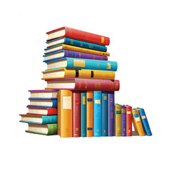stack of colorful books