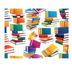 stack of colorful books