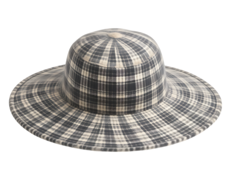 Stylish Plaid Sun Hat with Wide Brim
