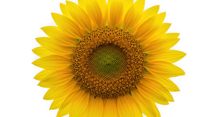 Obraz premium Close up of a vibrant yellow sunflower head isolated on transparent background