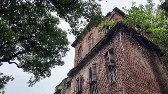 An old brick building in Kolkata built during British era. 