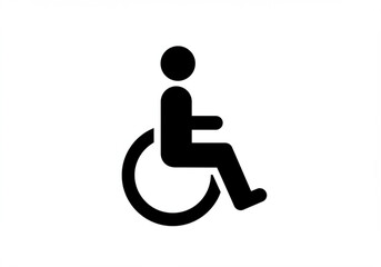 Black silhouette of a person in a wheelchair on a white background
