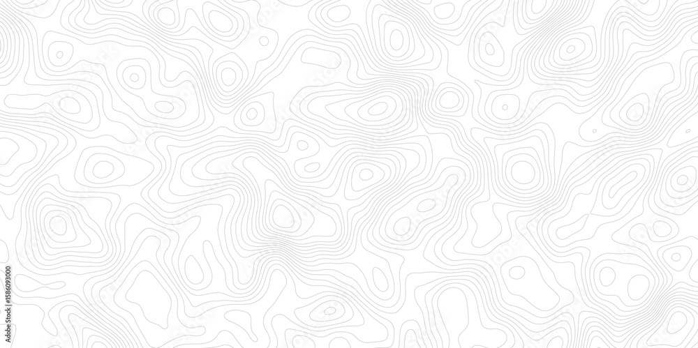 Poster abstract topographic map with contour lines terrain in black and white style, illustrating elevation
