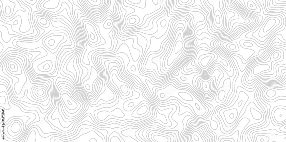 Poster abstract topographic map with contour lines terrain in black and white style, illustrating elevation