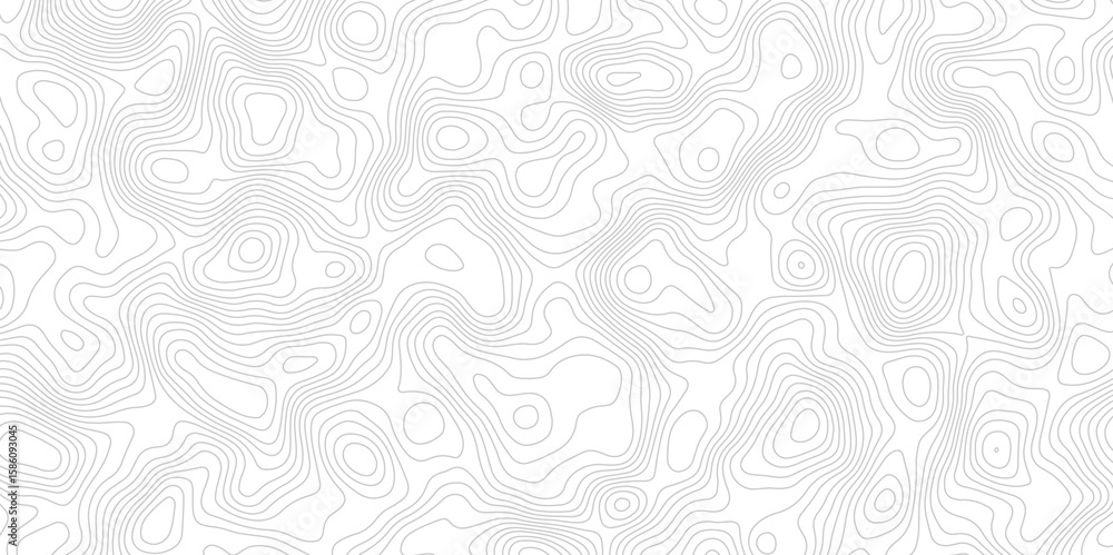 Poster abstract topographic map with contour lines terrain in black and white style, illustrating elevation