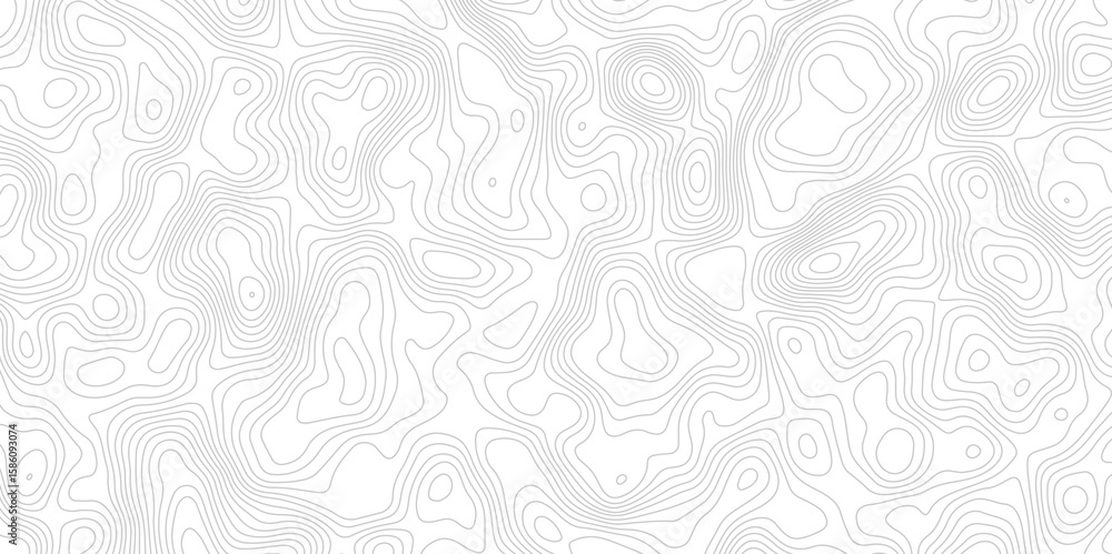 Poster abstract topographic map with contour lines terrain in black and white style, illustrating elevation