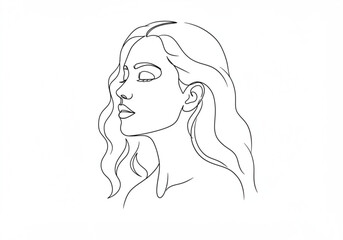 Elegant woman with long flowing hair beauty fashion vector illustration