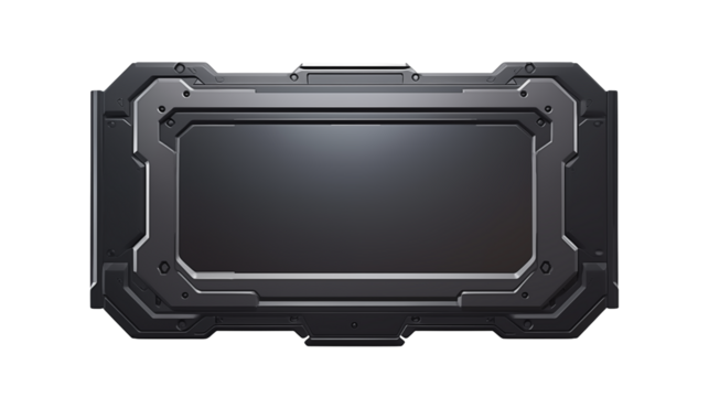 Metallic border with futuristic frame ideal for graphic design projects and display