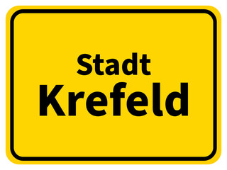 Illustration of a city entrance sign for the city of Krefeld