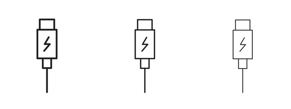 USB type c icon. Premium quality symbol. Vector sign for mobile apps