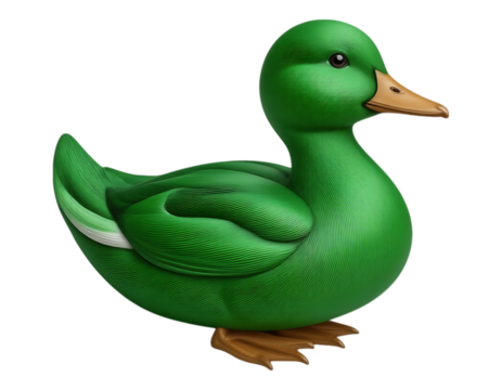 3D Cartoon Green Duck Mascot