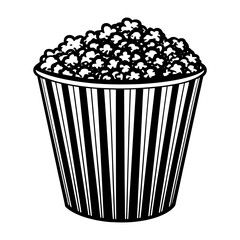 Delicious popcorn bucket vector illustration perfect for movie night snack time and cinema graphics