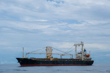 Fototapeta premium LNG Tanker ship (Liquefied Natural Gas)contrail in the ocean sea ship carrying container and running for export from container international port ocean, oil and gas with petrochemical thanker shipping