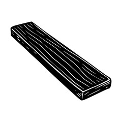 Isolated wood plank illustration for construction projects design element and woodworking diy projects
