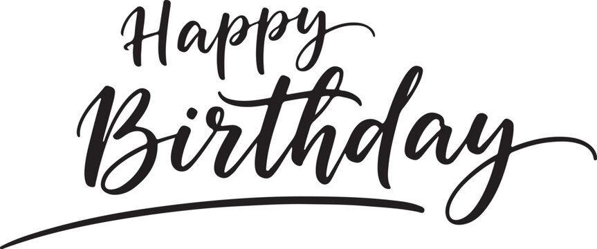 Vector art of happy birthday greeting in stylish calligraphy with underline