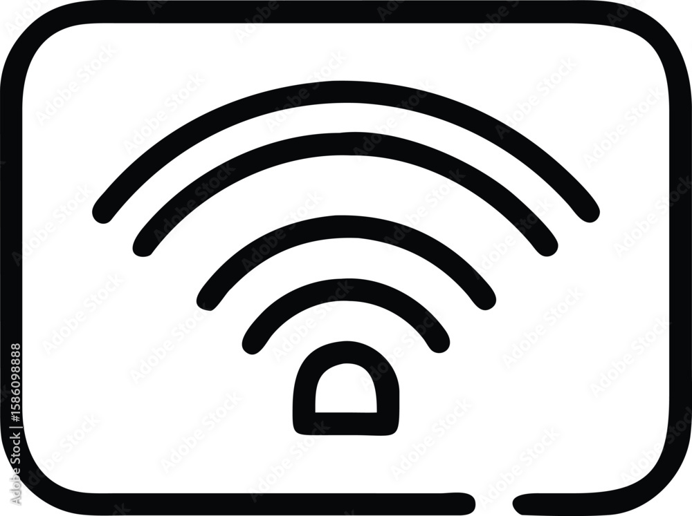 Poster simple wifi signal icon inside rounded square illustration for design