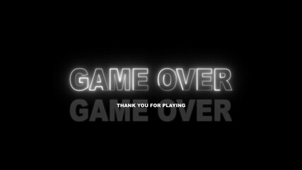Game over text animation - Powered by Adobe