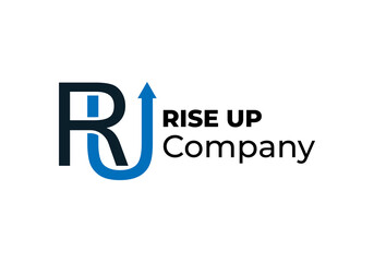 rise up company symbol icon logo vector