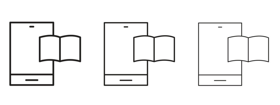 Ebook icon. Premium quality symbol. Vector sign for mobile apps