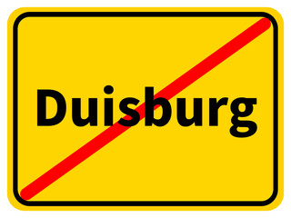 Illustration of a city exit sign for the city of Duisburg
