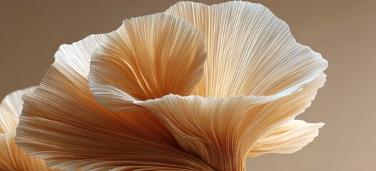 Close-up of delicate, light beige, pleated petals